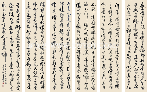 行草 范仲淹《岳阳楼记》270cm×86cm×6